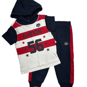 Parish Nation Striped Hooded Tee & Jogger Set (2T)